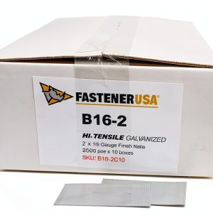 2" Finish Nails 16GA Galvanized - FastenerUSA 25,000 Count B16-2C10-0