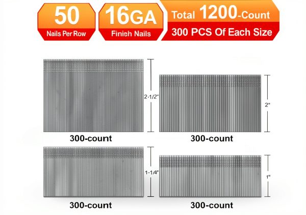 16 Gauge 304 Stainless Steel Finish Nails Korantek Pack 1200 Count-1