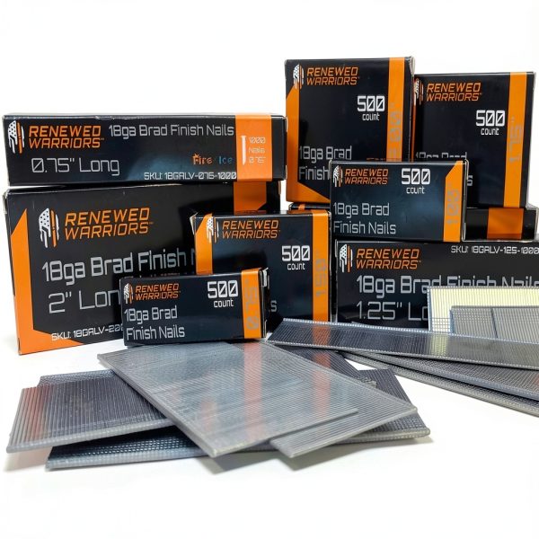 18 Gauge Brad Finish Nails 2" 1000 Count Renewed Warriors-0