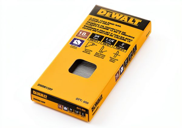 DeWalt 18 Gauge Brad Nail Pack 900 Pieces 3/4 in 1-1/4 in and 2 in-1