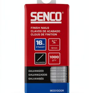 SENCO 3/4" 16 Gauge Straight Finish Nails Galvanized 1,000 Count Pack-0