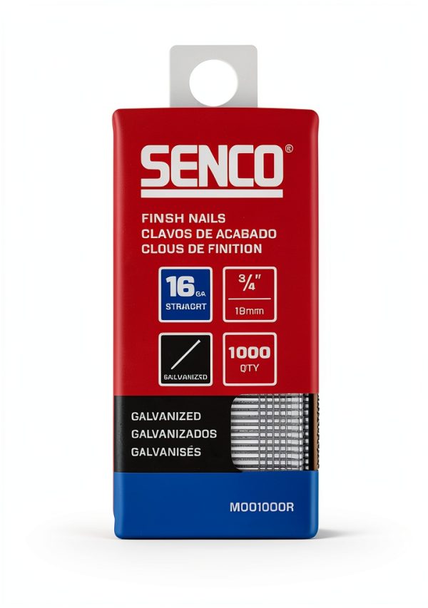 SENCO 3/4" 16 Gauge Straight Finish Nails Galvanized 1,000 Count Pack-0