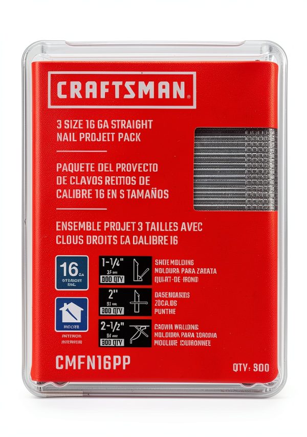 CRAFTSMAN Finish Nails 16GA Straight Project Pack 300 Steel Nails-0