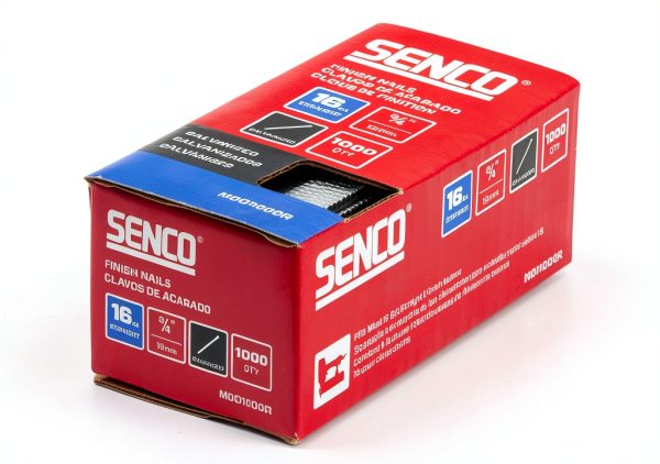 SENCO 3/4" 16 Gauge Straight Finish Nails Galvanized 1,000 Count Pack-2