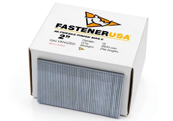 2" Finish Nails 16GA Galvanized - FastenerUSA 25,000 Count B16-2C10-2